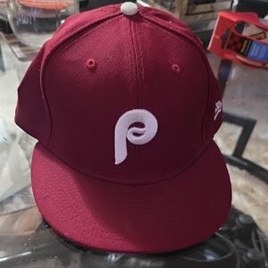 Phillies Maroon Baseball Cap with White Logo 7 3/8 (700)
